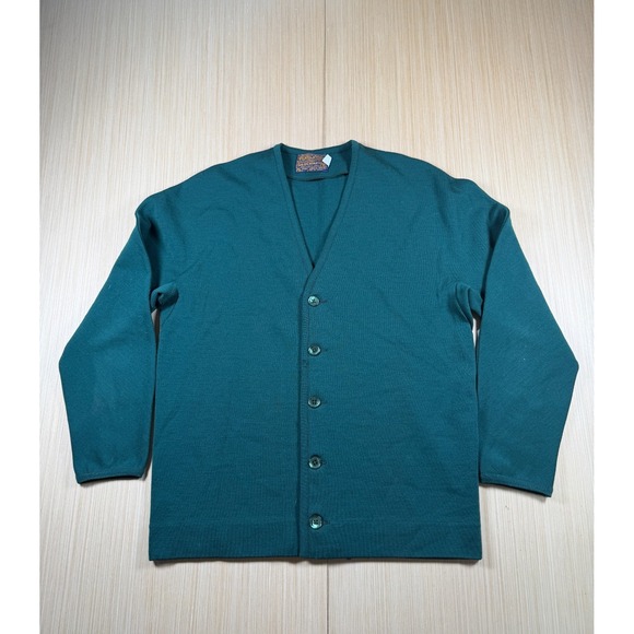 Pendleton Sweaters - Vintage‎ Pendleton Cardigan Sweater Womens Medium Teal Virgin Wool Knit V Neck